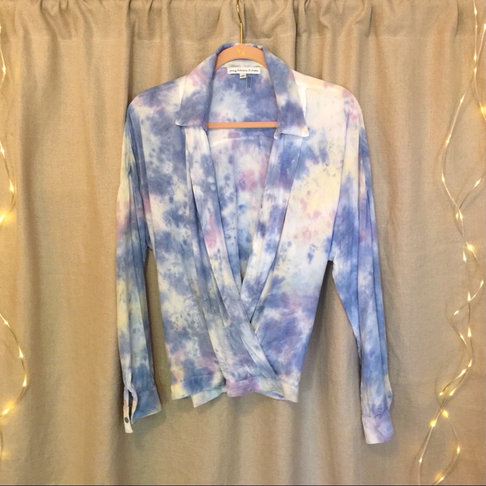 Young Fabulous & Broke Tie Dye Faux Wrap Top